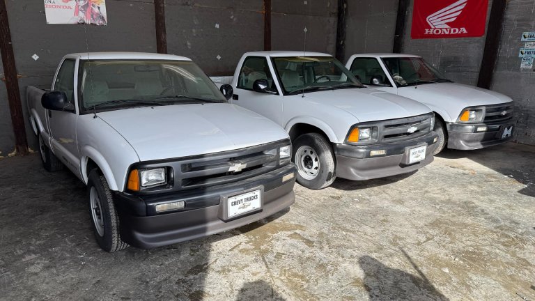 Three Chevy S10 Electric Trucks