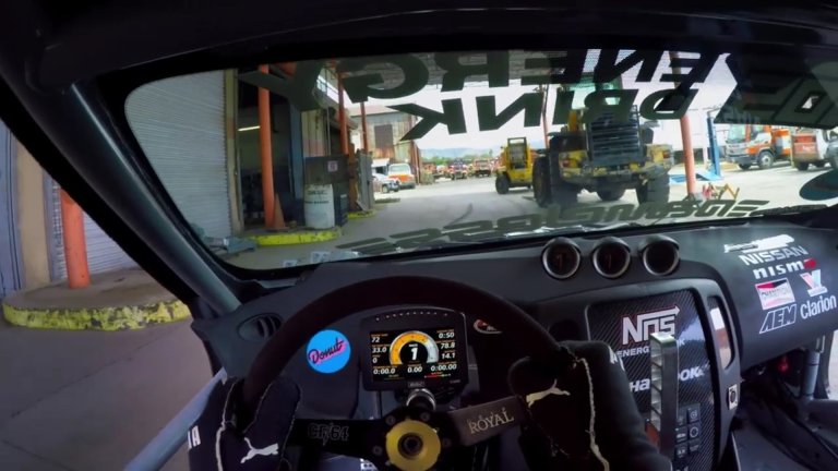 Watch Chris Forsberg Drift Around a Junkyard