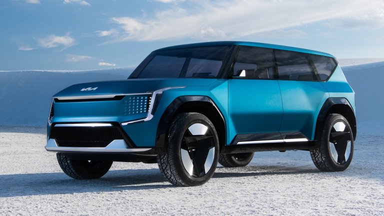 Kia EV9 Concept: An Electric Seven-Seater With a Polygonal Body and a Wild Interior